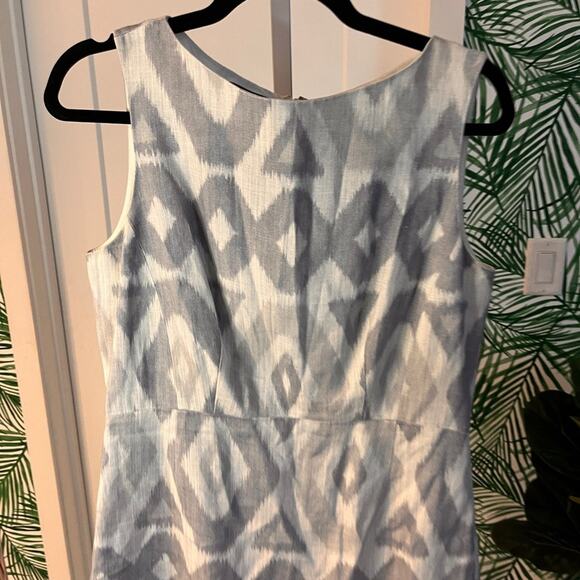 Lafayette 148 Sleeveless Printed 100% Linen Shift Dress Size 8 - Picture 3 of 13